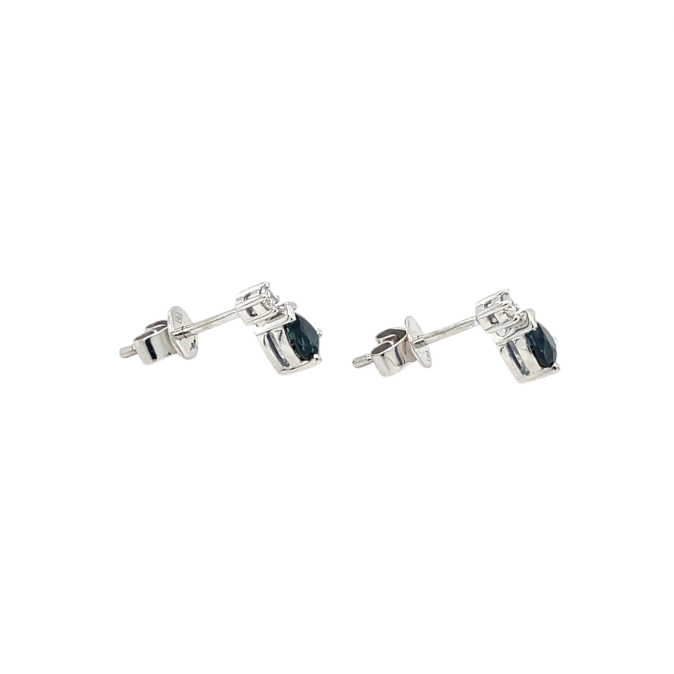 18ct White Gold Sapphire & Diamond Drop Earrings