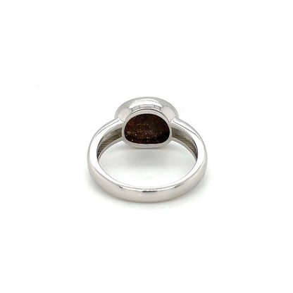 Silver Doublet Opal Solitaire Ring