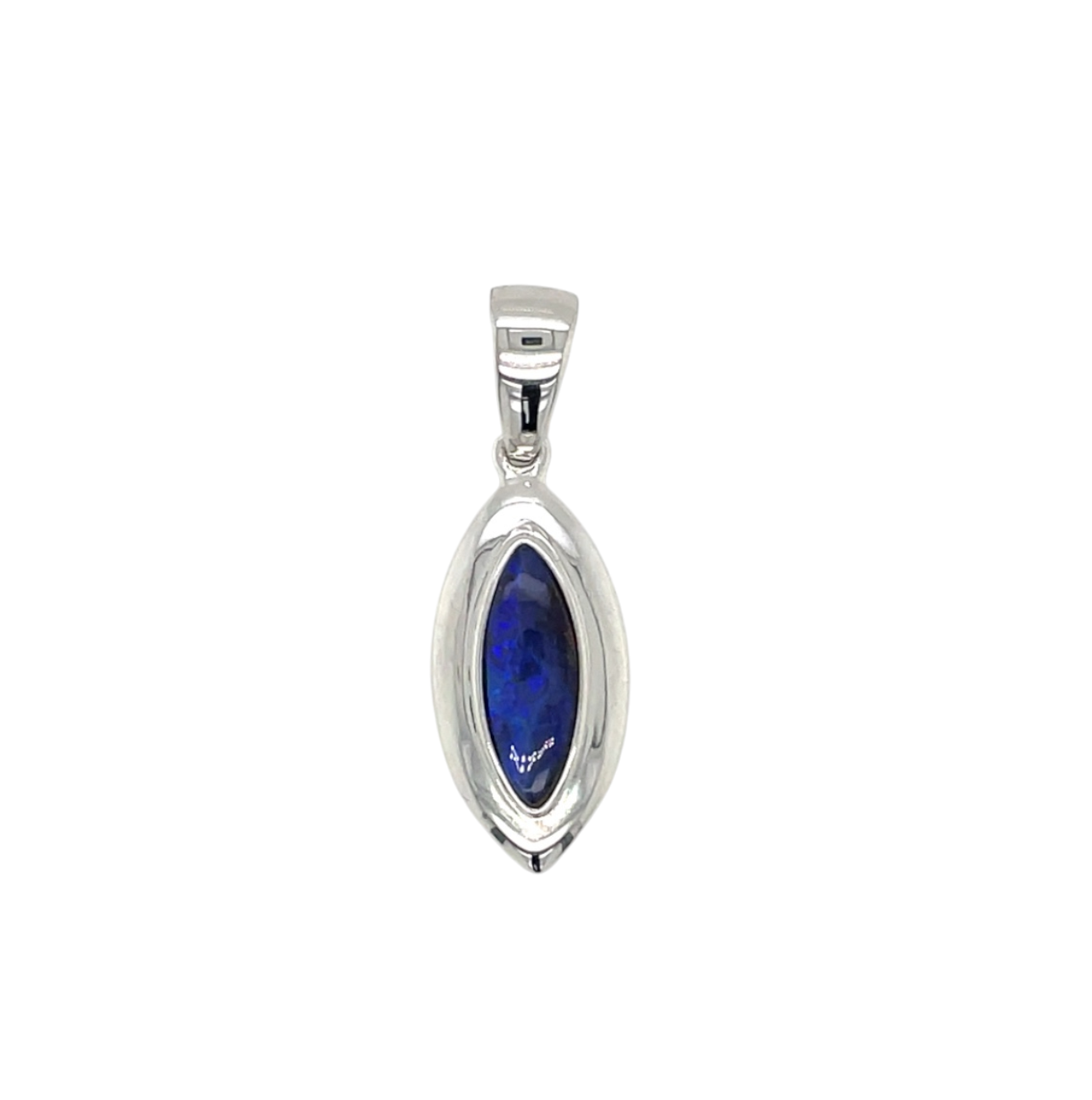 Silver Opal Winton Freeform Marquise Pendant