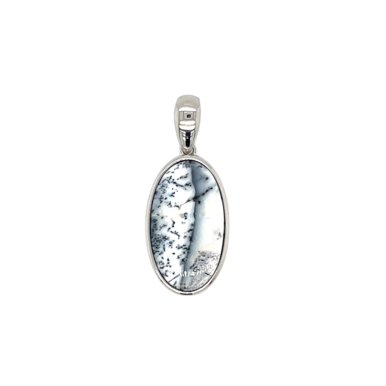 Silver Dendritic Opal Pendant