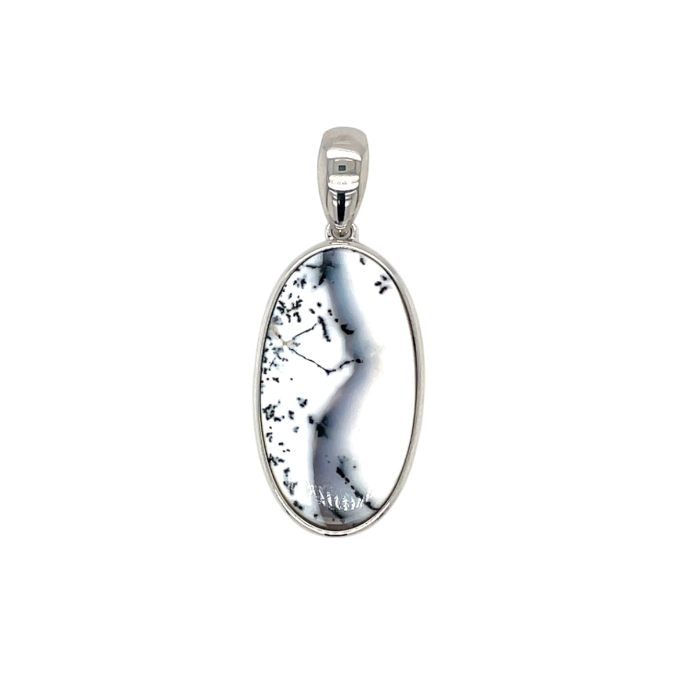 Silver Dendritic Opal Pendant