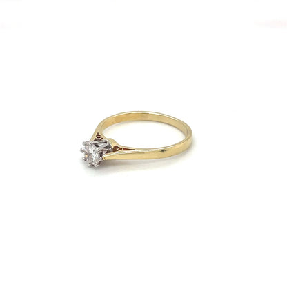 18ct Yellow Gold Diamond Solitaire Ring