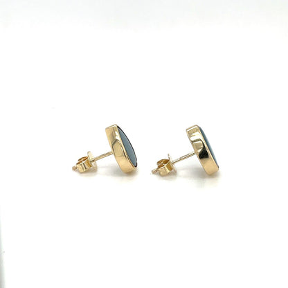 9ct Yellow Gold Doublet Opal Studs