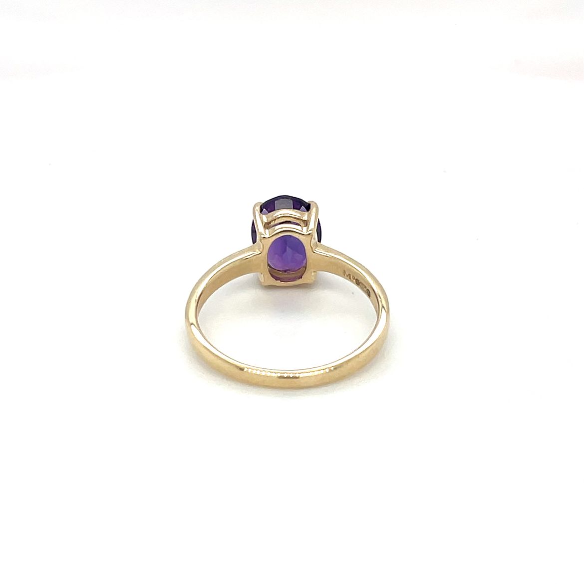 9ct Yellow Gold Amethyst Solitaire Ring