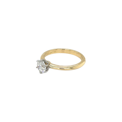18ct Yellow Gold Diamond Solitaire Ring (M)