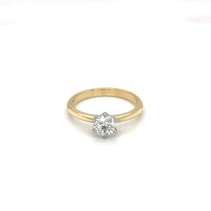 18ct Yellow Gold Diamond Solitaire Ring