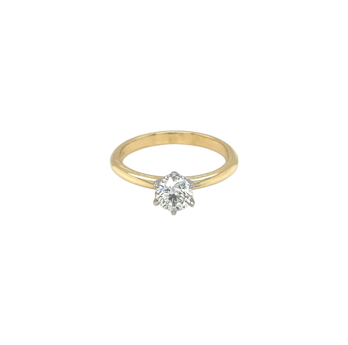 18ct Yellow Gold Diamond Solitaire Ring (M)