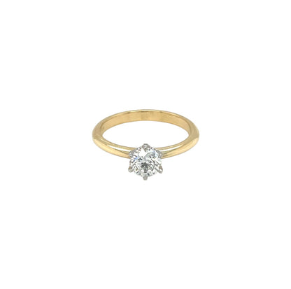 18ct Yellow Gold Diamond Solitaire Ring (M)