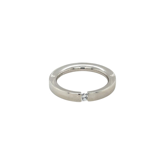 Platinum 'Tension' Diamond Solitaire Ring (M)