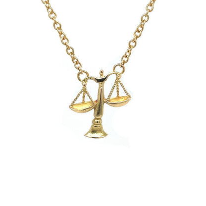 18ct Yellow Gold 'Set-Of-Scales' Libra Necklace