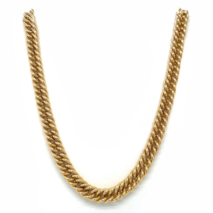 9ct Yellow Gold Long Fancy Curb Link Necklace