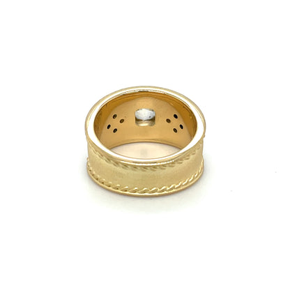 18ct Yellow Gold Yellow Sapphire & Diamond Roman Ring