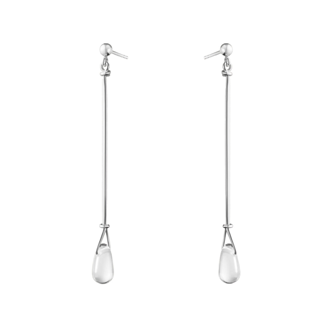 Georg Jensen Torun Rock Crystal & Silver Drop Earrings