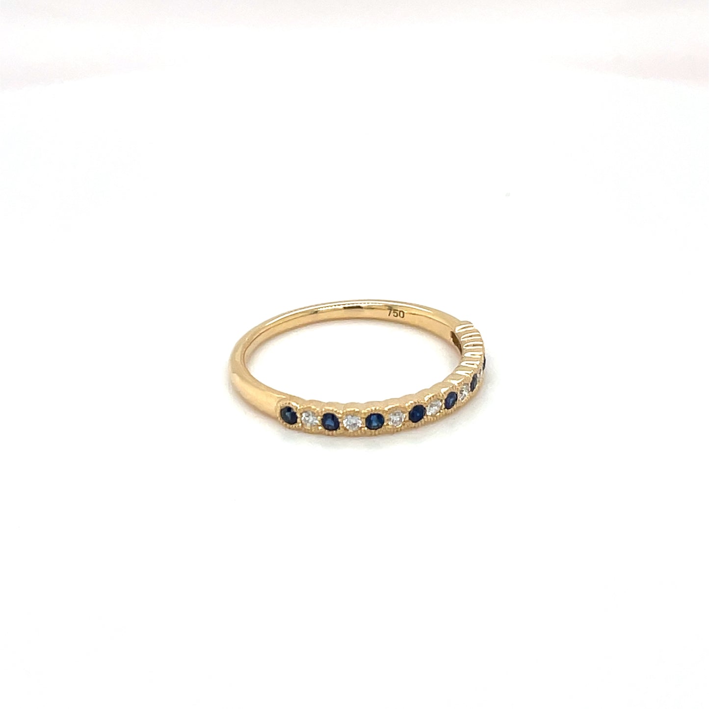 18ct Yellow Gold Sapphire & Diamond Half-Set Eternity Ring