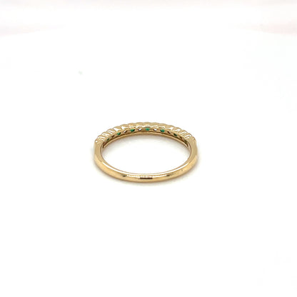 18ct Yellow Gold Emerald & Diamond Half-Set Eternity Ring