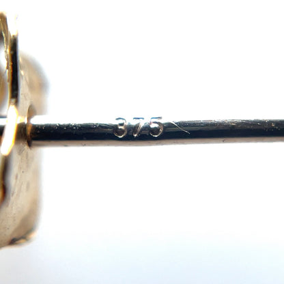 9ct Yellow Gold Onyx Clover Stud Earrings