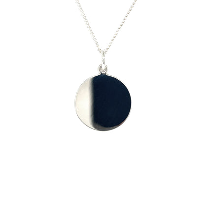 Silver Disc Pendant (15mm)  & Chain (16-18")