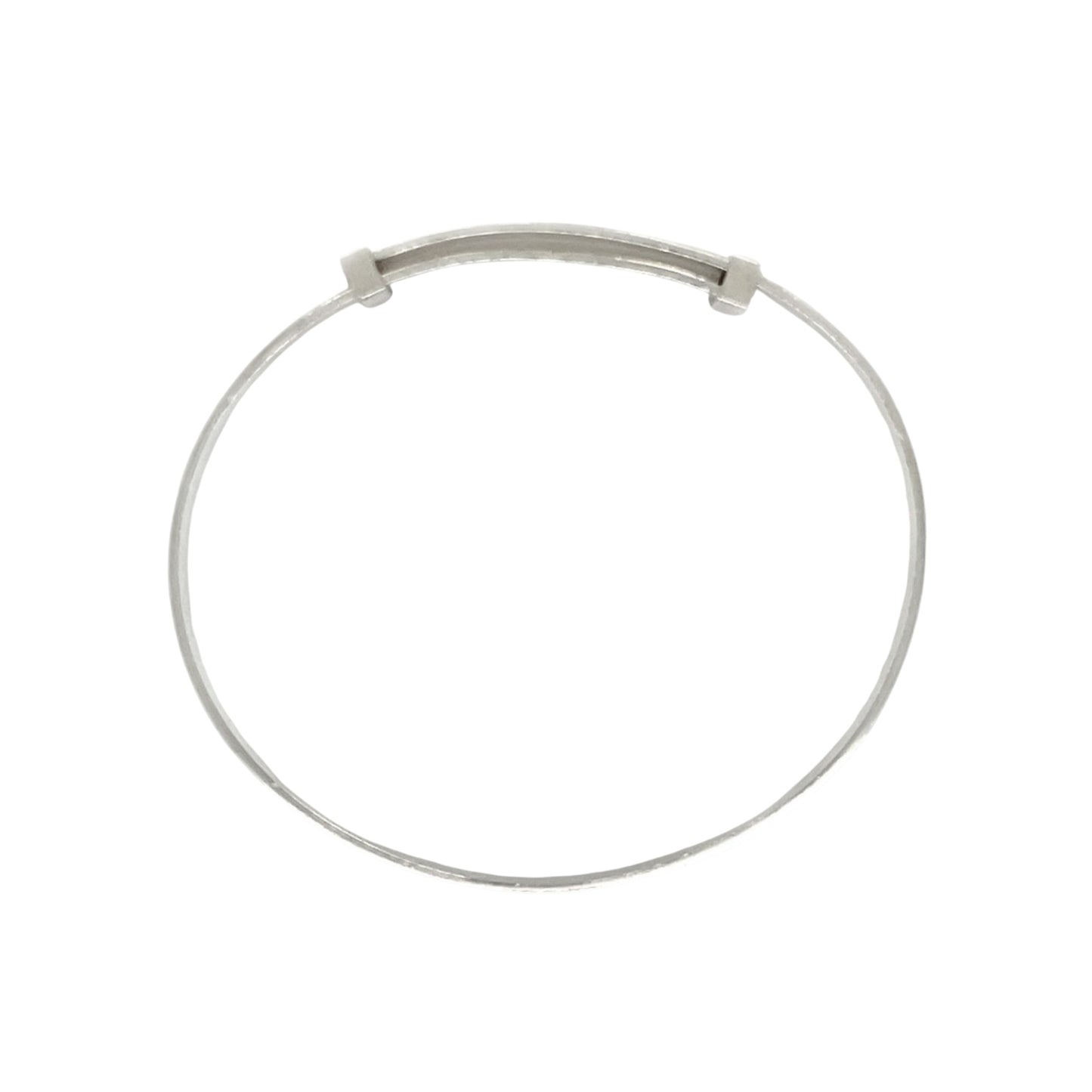 Silver Diamond-Engraved Christening Bangle