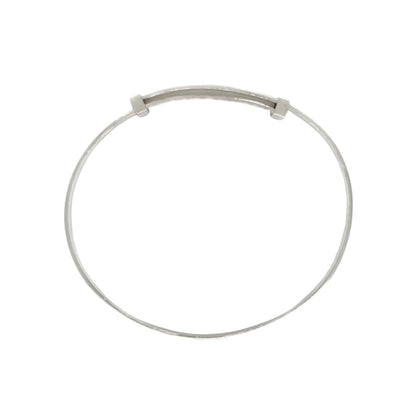 Silver Diamond-Engraved Christening Bangle