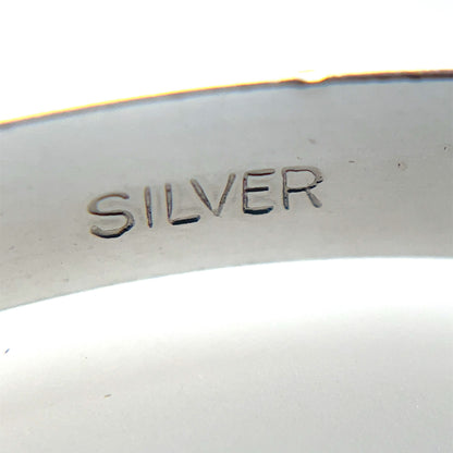 Silver Diamond-Engraved Christening Bangle