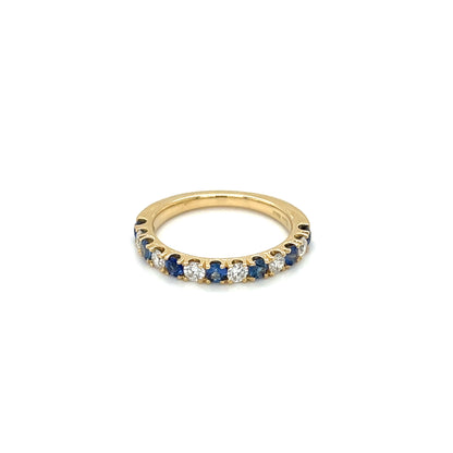 18ct Yellow Gold Sapphire & Diamond Eternity Ring