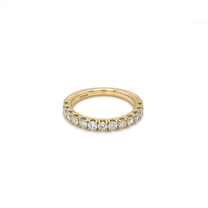18ct Yellow Gold Castle Claw Diamond Eternity Ring