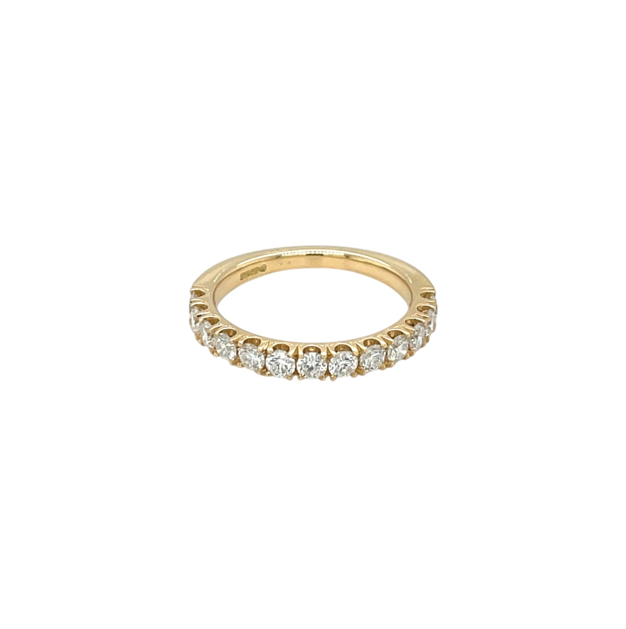 18ct Yellow Gold Castle Claw Diamond Eternity Ring (M)