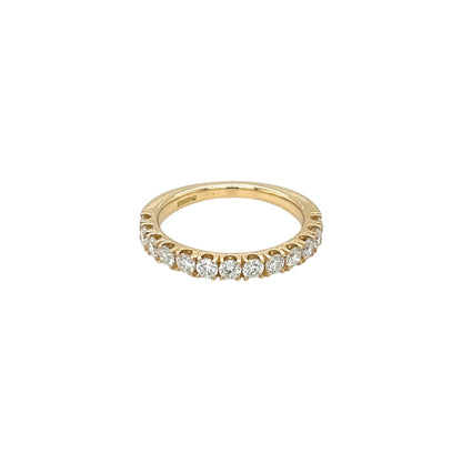 18ct Yellow Gold Castle Claw Diamond Eternity Ring (M)