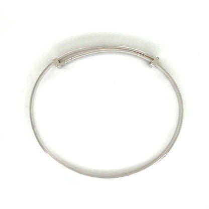 Silver Striped Christening Bangle