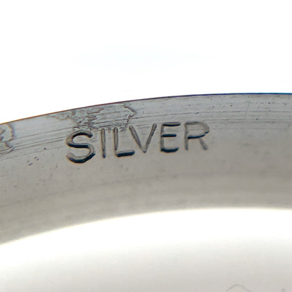 Silver Striped Christening Bangle
