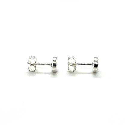 Silver Circle Stud Earrings