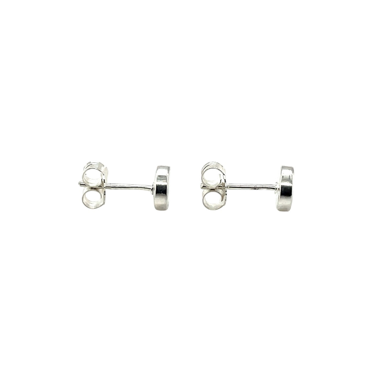 Silver Circle Stud Earrings