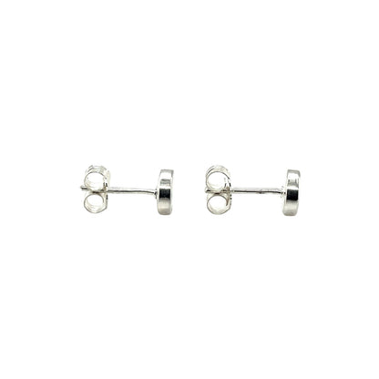 Silver Circle Stud Earrings
