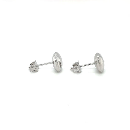 9ct White Gold Cushion-Shaped Stud Earrings