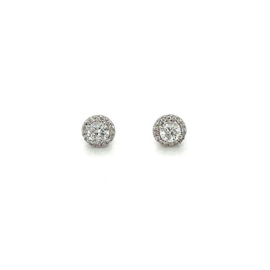 18ct White Gold Diamond Cluster Stud Earrings
