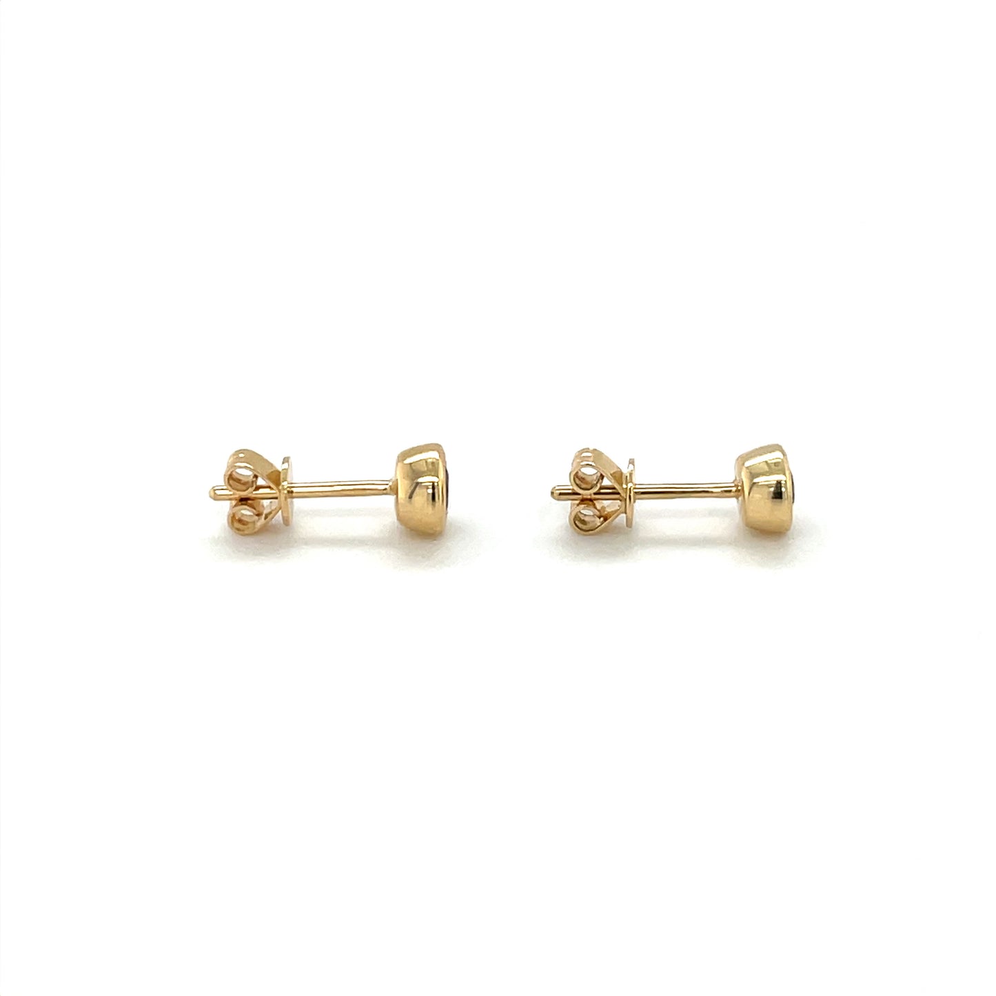 18ct Yellow Gold Round Ruby Stud Earrings