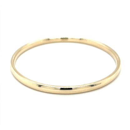 9ct Yellow Gold Solid Bangle (60mm)
