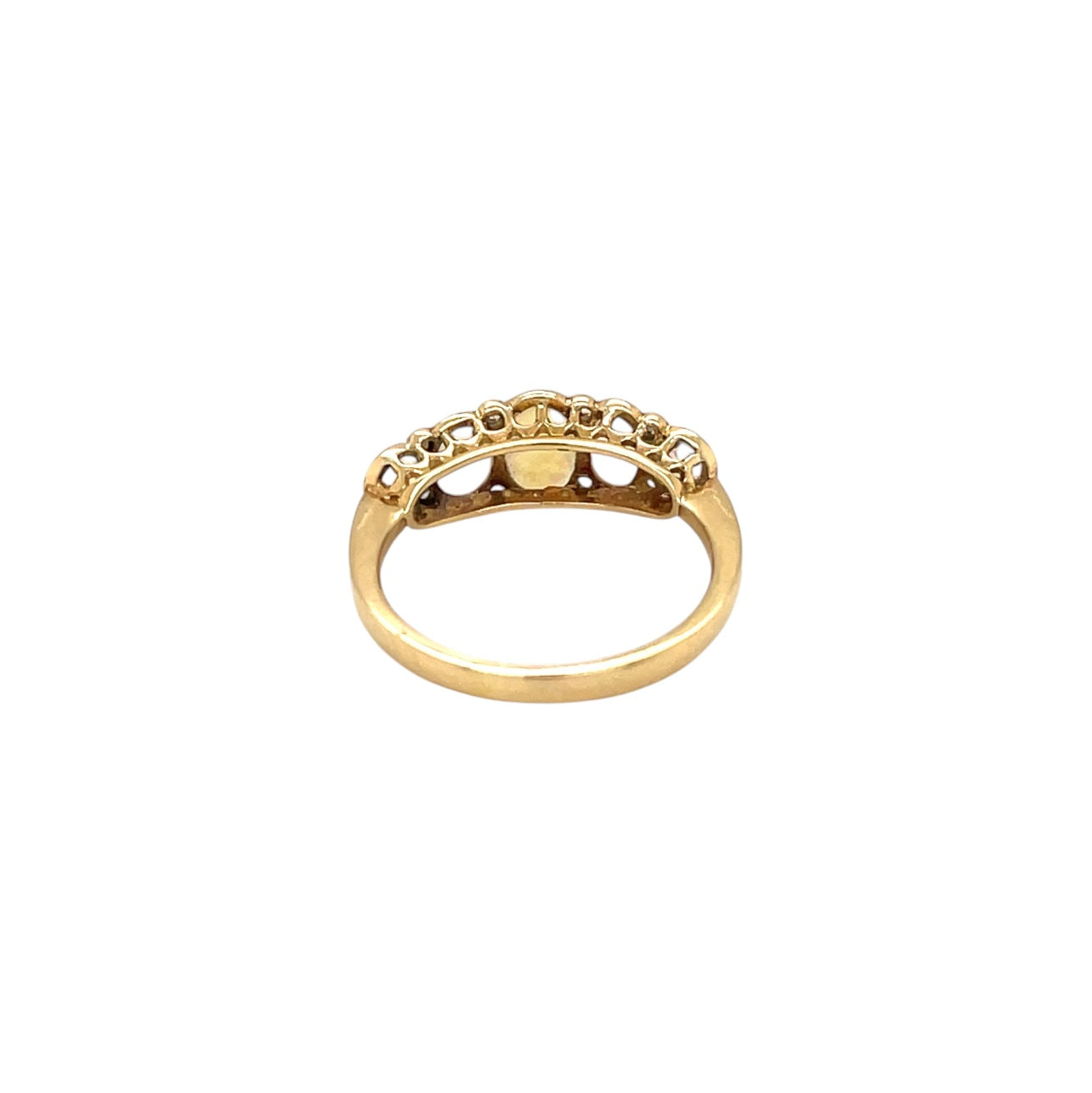 18ct Yellow Gold Opal & Diamond Five-Stone Ring (L1/2)