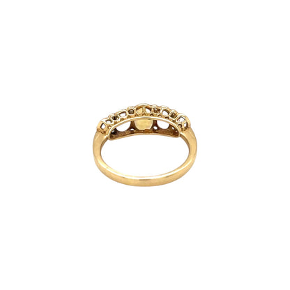18ct Yellow Gold Opal & Diamond Five-Stone Ring (L1/2)