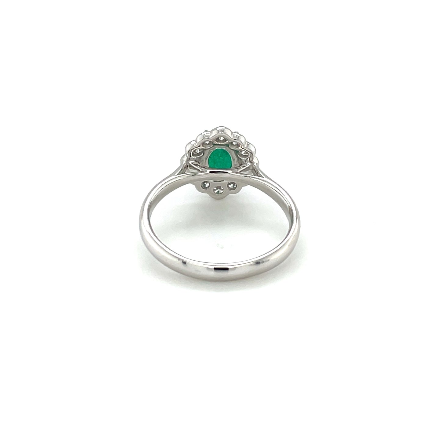 Platinum Emerald & Diamond Cluster Ring