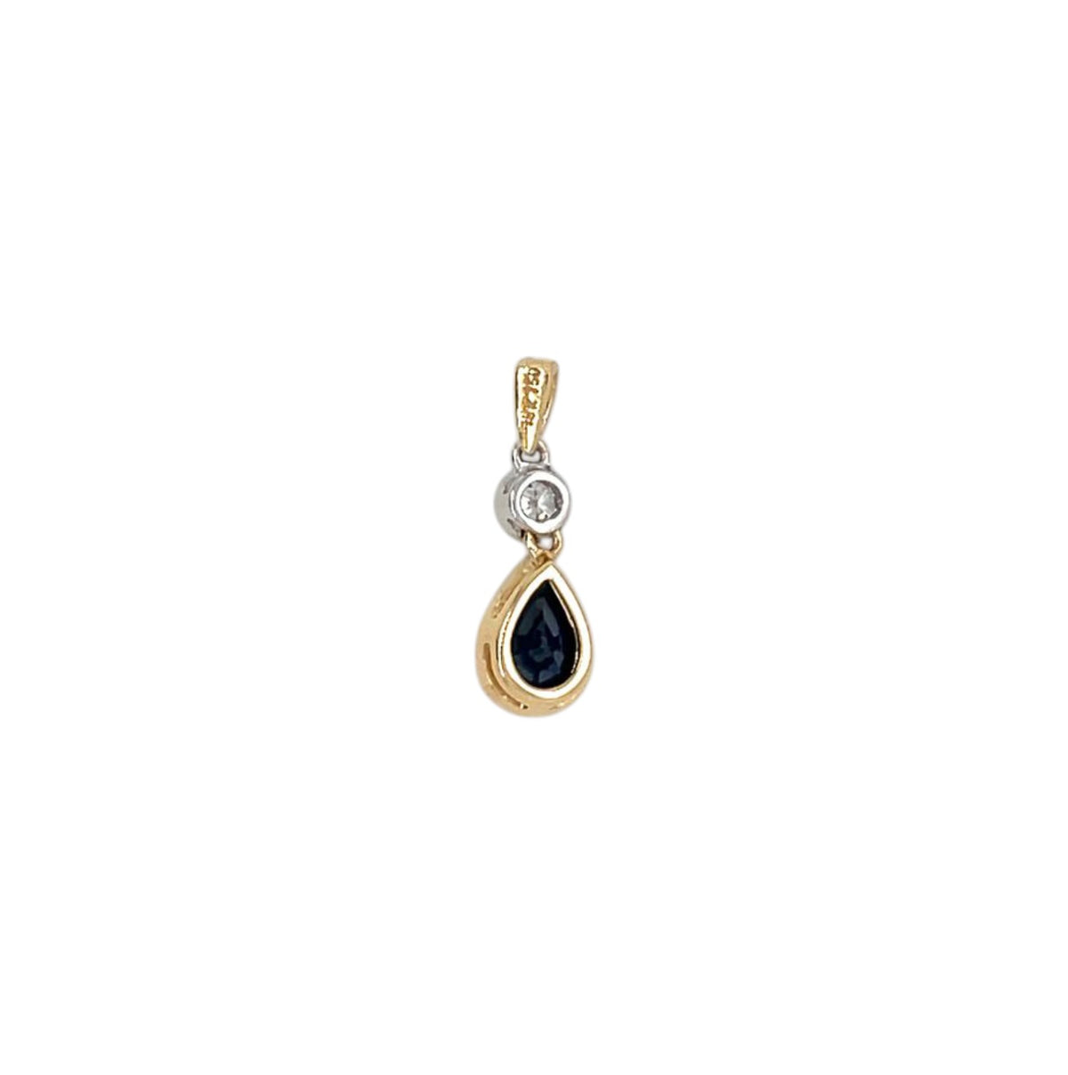 18ct Yellow & White Gold Sapphire & Diamond Pendant