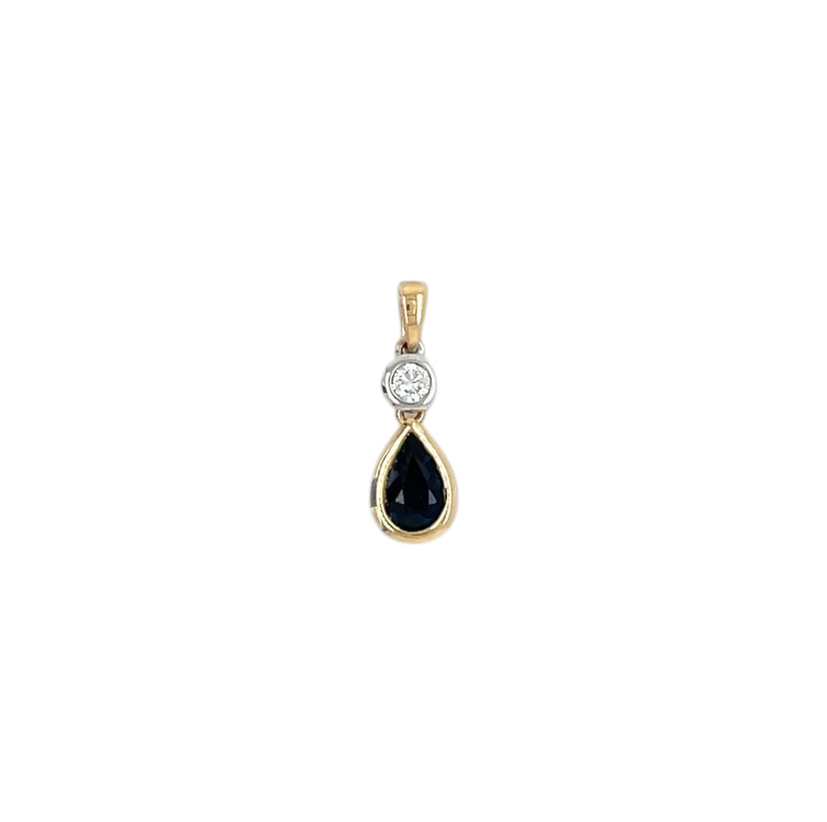 18ct Yellow & White Gold Sapphire & Diamond Pendant