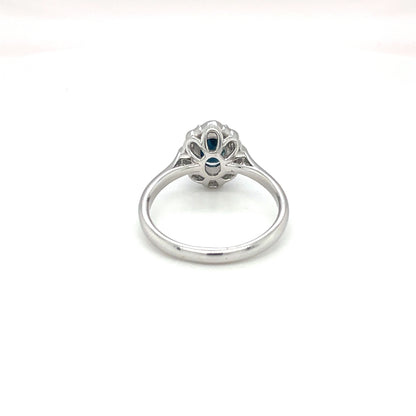 18ct White Gold Sapphire & Diamond Cluster Ring