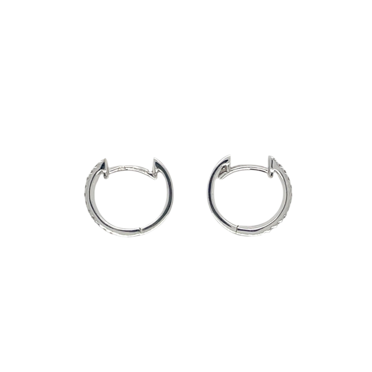 18ct White Gold Pave-Set Diamond Huggie Earrings