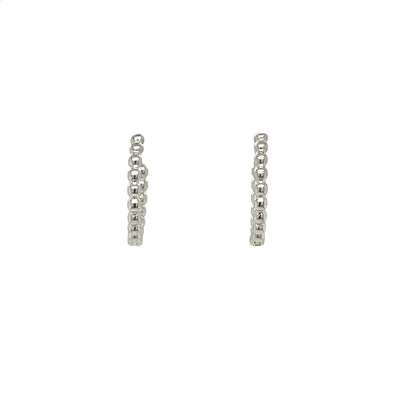 9ct White Gold Beaded Hoop Earrings