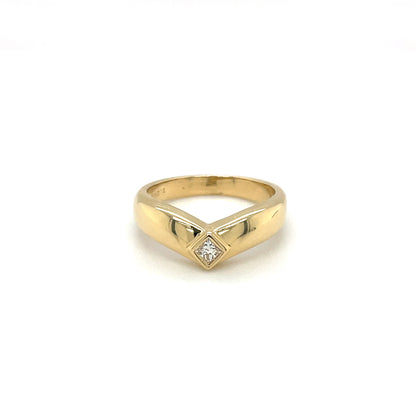 18ct Yellow Gold Diamond Wishbone Stack Ring