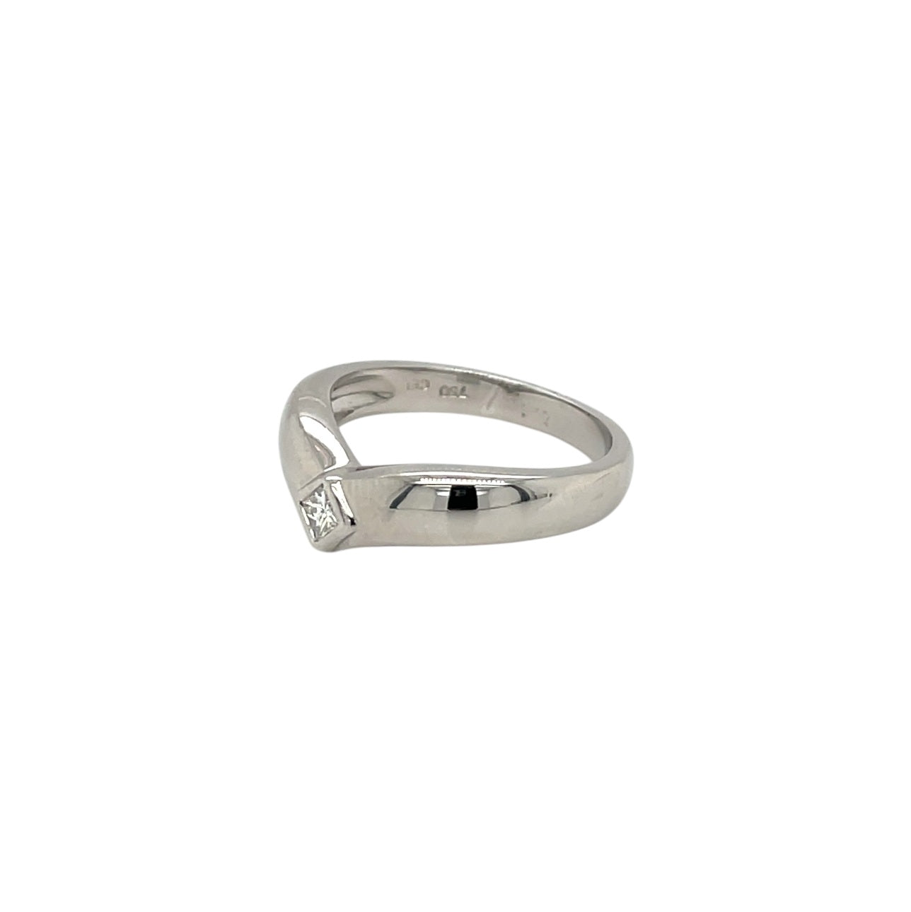 18ct White Gold Diamond Wishbone Stack Ring (L1/2)