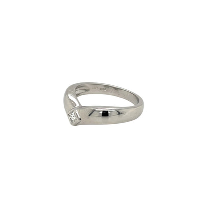 18ct White Gold Diamond Wishbone Stack Ring (L1/2)