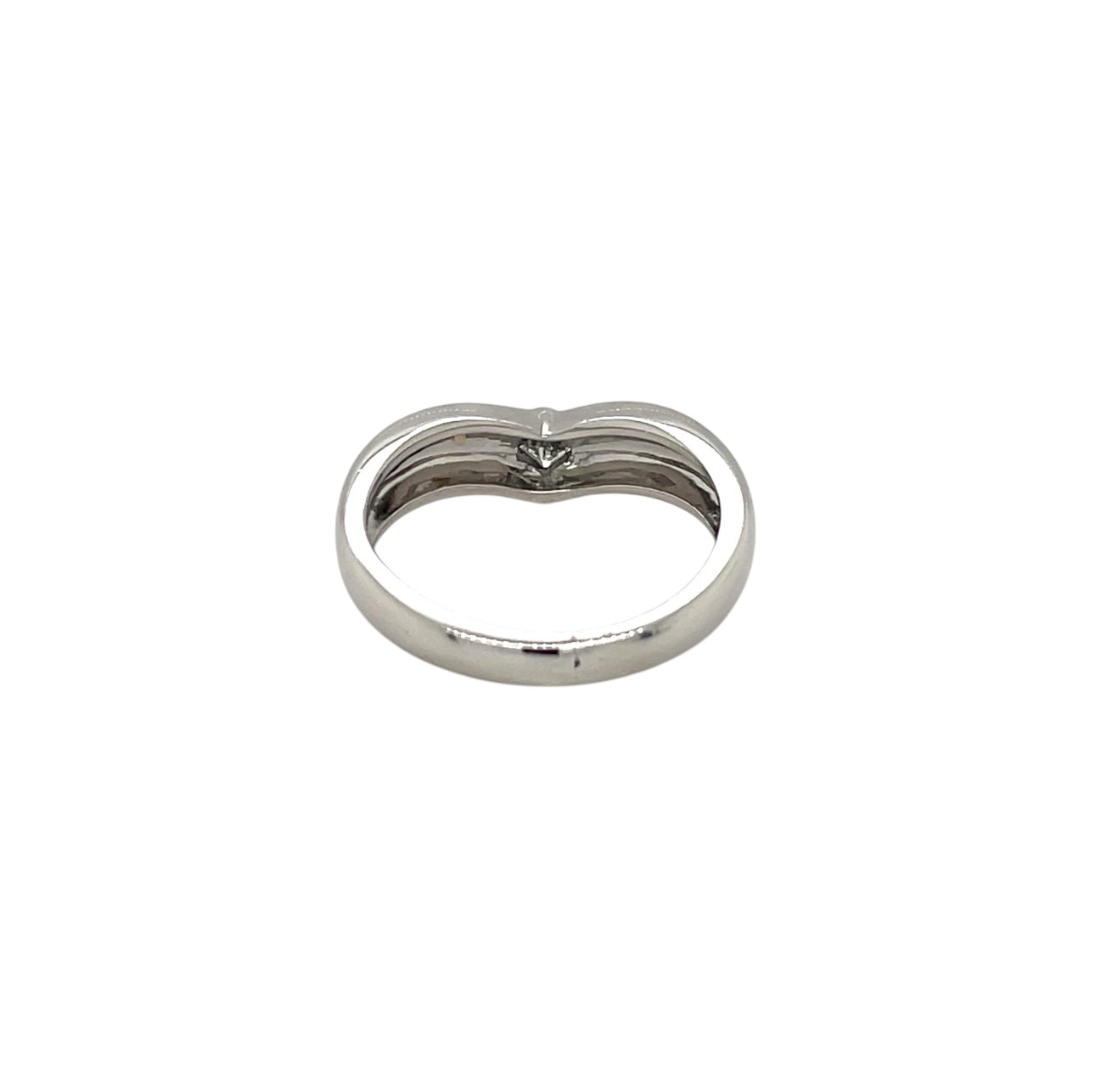18ct White Gold Diamond Wishbone Stack Ring (L1/2)