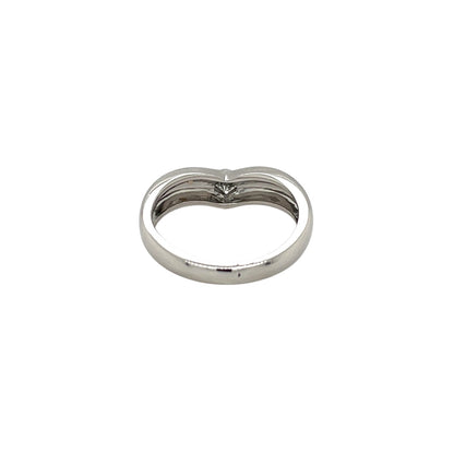 18ct White Gold Diamond Wishbone Stack Ring (L1/2)